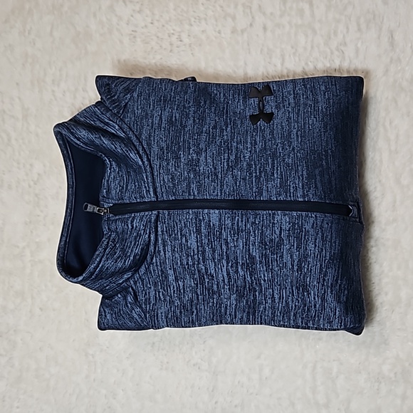 Under Armour Men's Fleece Sweater 1/2 Zip Long Sleeve Mock Neck Academy Blue L - Picture 9 of 9